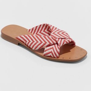 Women's Louise Chevron Print Knotted Slide Sandals